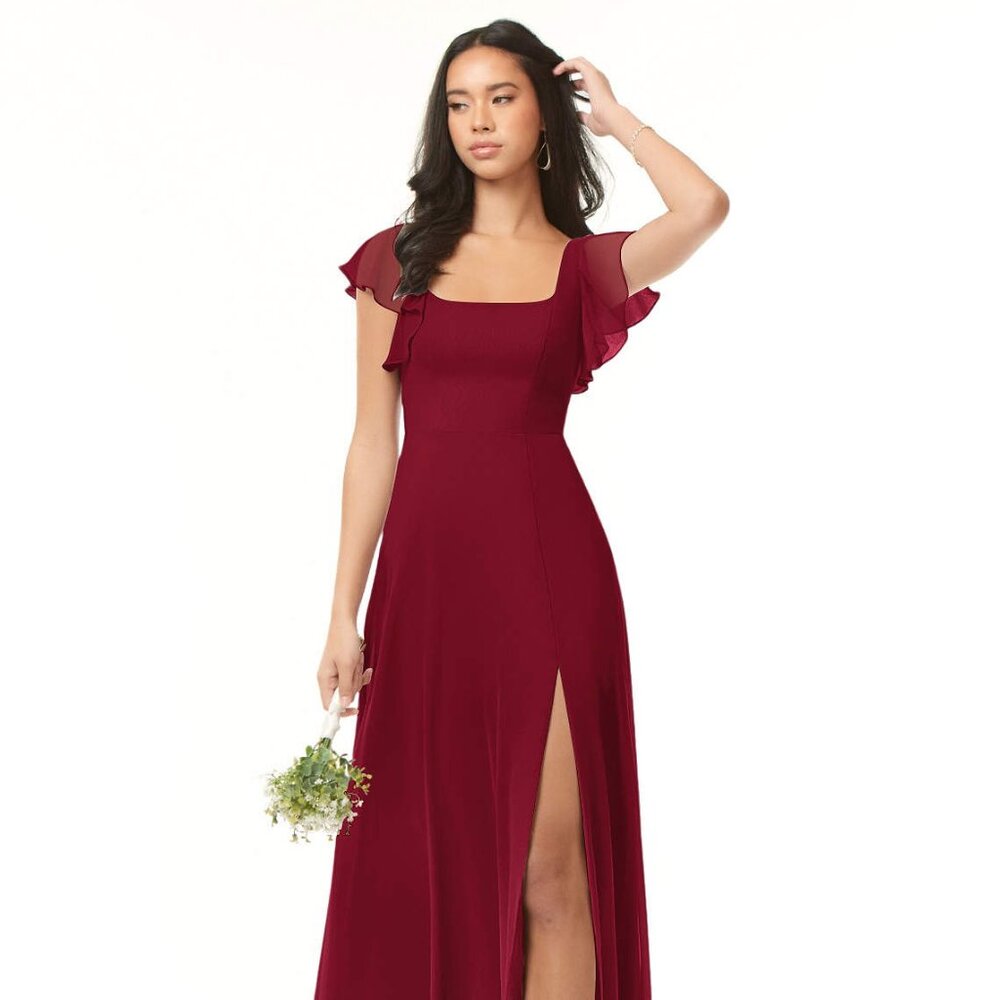 (SOLD) Azazie Bondi Burgundy Dress Custom Size (around A4-A8)